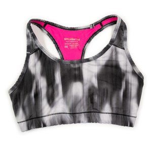 Black & White pattern racerback sports bra size M
